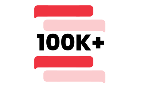 100 thousand trained volunteer Crisis Counselors responding to over 350 million Messages